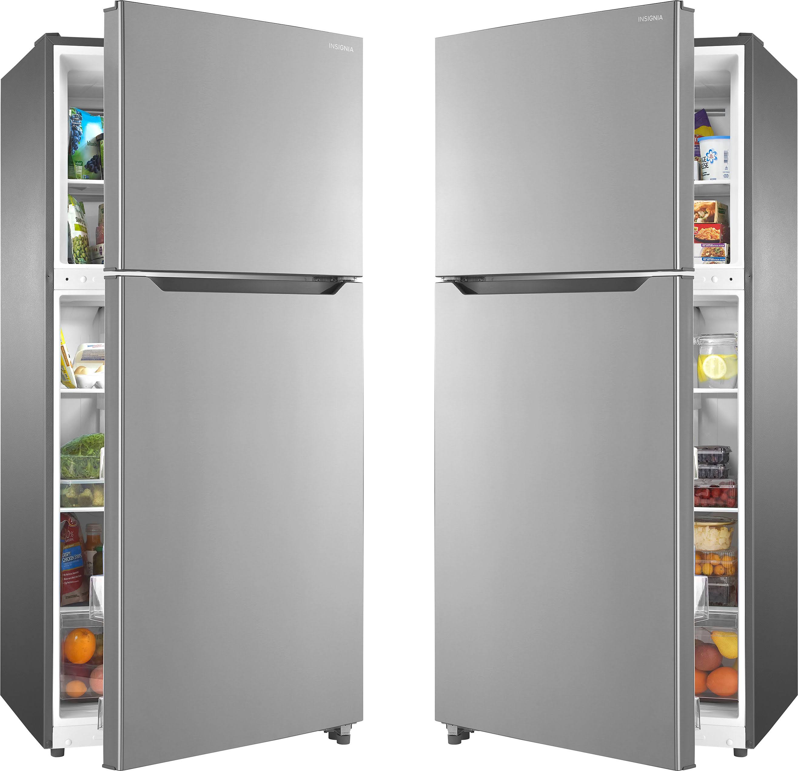 Insignia - 18 Cu. ft. Top-freezer Refrigerator - Stainless Steel 2